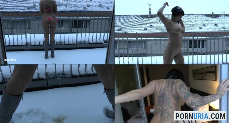 Merry4Fun - Schnee-Pischern auf den Balkon [HD 720p] MyDirtyHobby.com