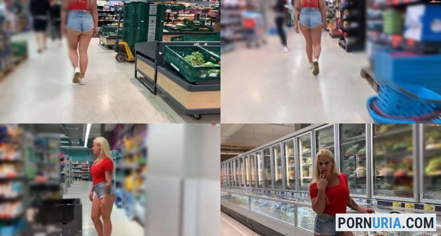 Devil Sophie - Pervers Public Gefriertruhe im Lebensmittelladen vollgepisst und Fotzen-Lippenstiftspiele [FullHD 1080p] MDH Pissing