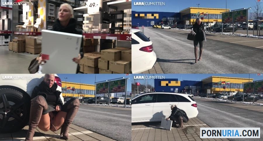 Lara-CumKitten - Mitten auf dem IKA Parkplatz Public PISS nach dem shoppen 16 02 18 [FullHD 1080p] MyDirtyHobby.com