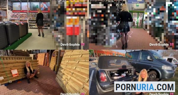 Devil Sophie - Mit voller Blase in den Baumarkt - Privater Einkauf eskaliert [FullHD 1080p] MDH Pissing
